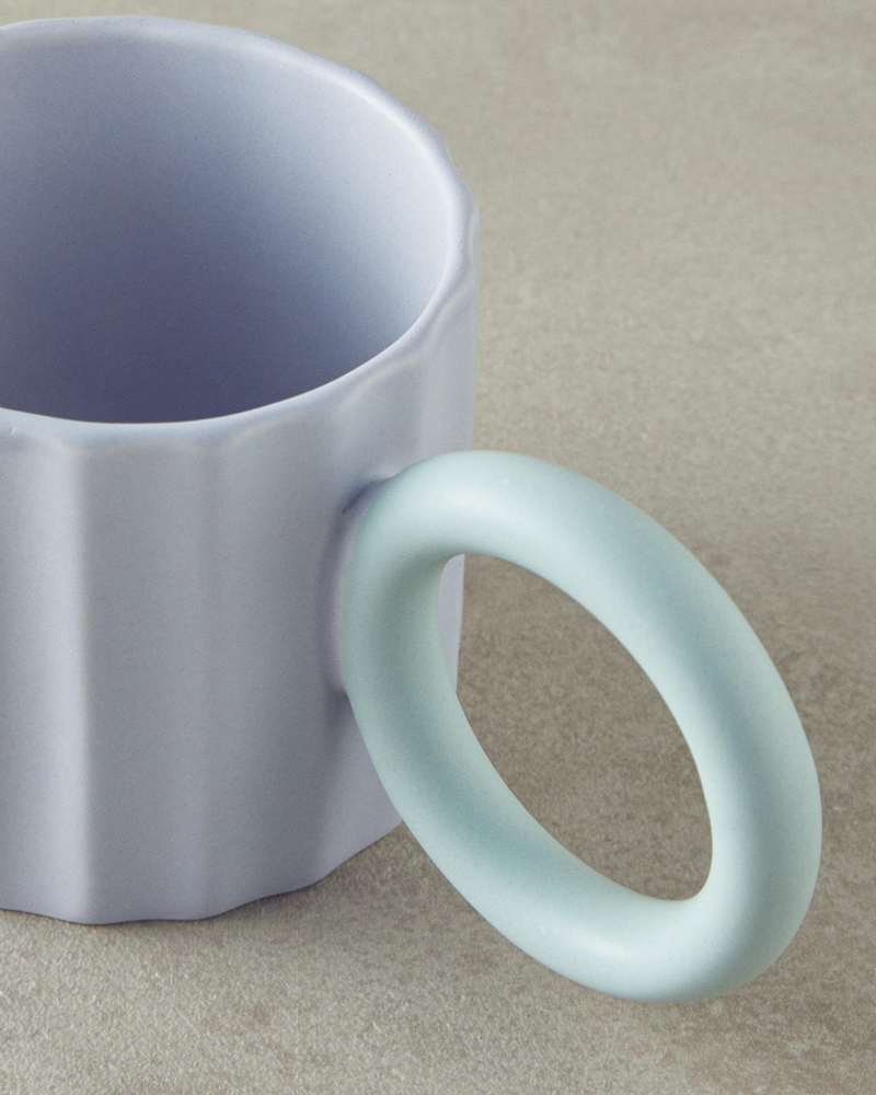 Angled New Bone China Kupa Lila