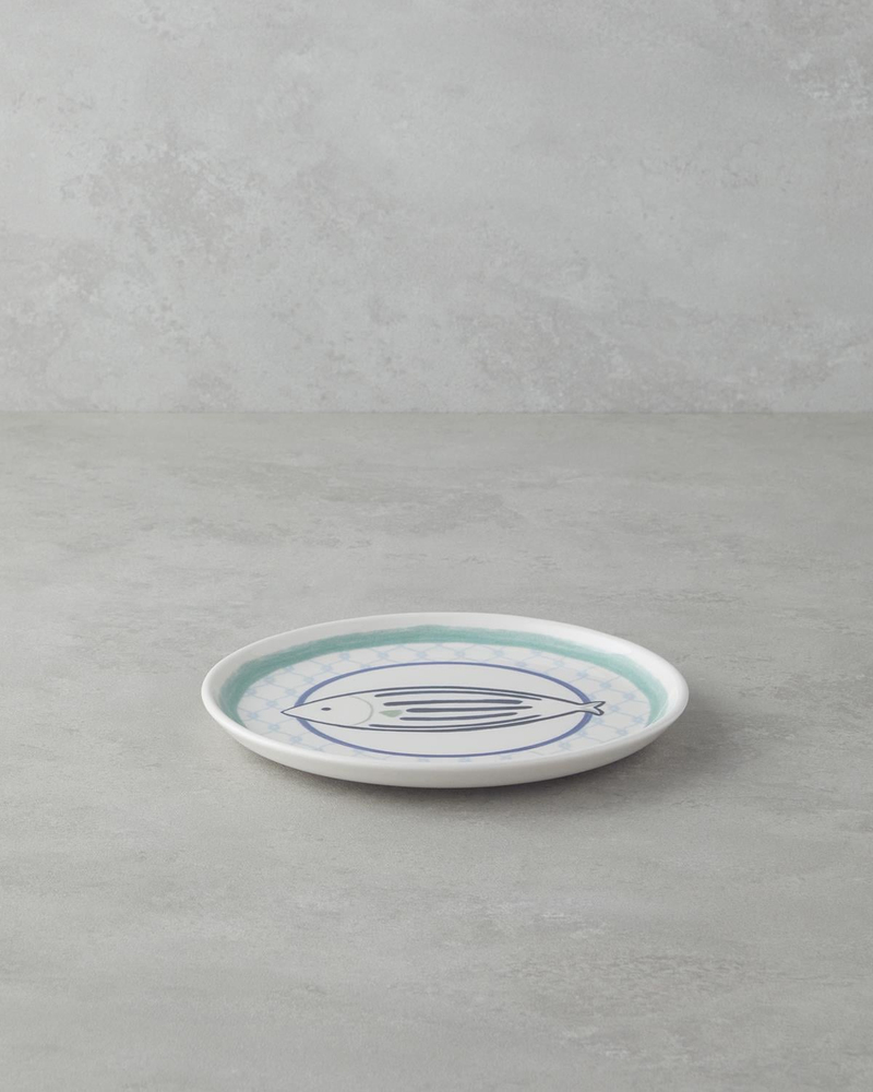 Aqualuna Seramik Pasta Tabağı 20 cm Mavi-yeşil