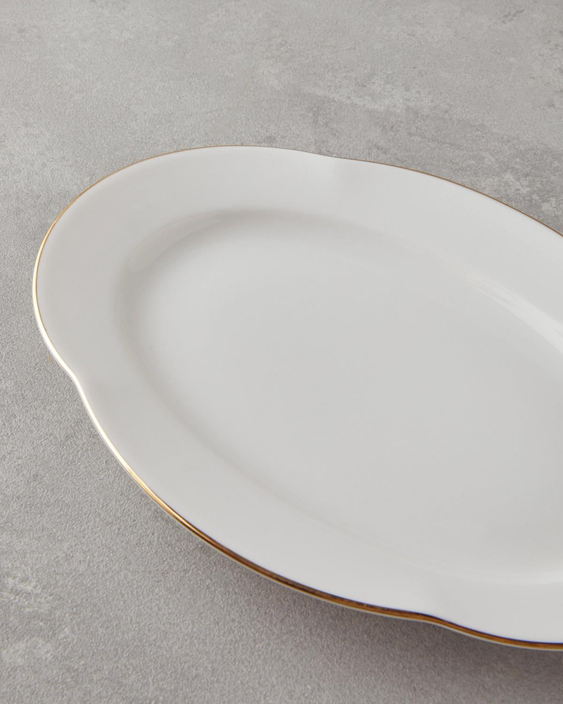 Aren Porselen Kayık Tabak Gold