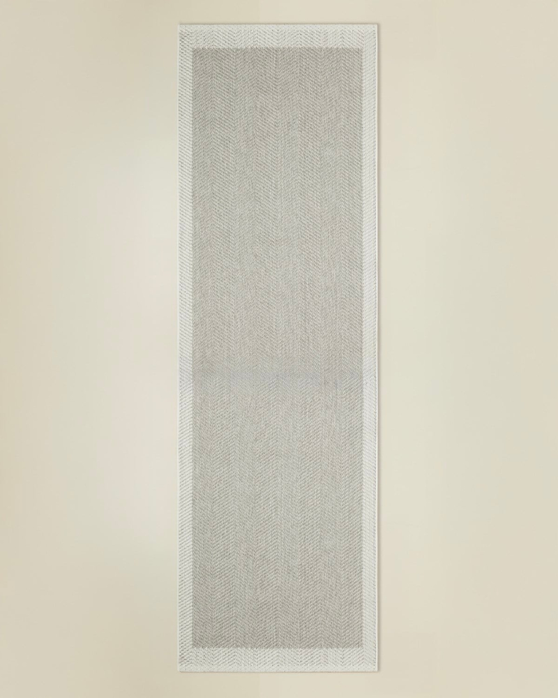 Arlo Halı 80x300 cm Gri-Beyaz