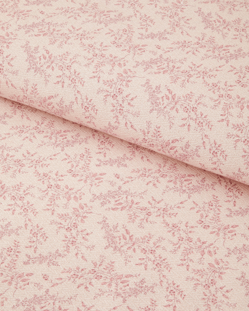 Autumn Branch Baskılı Pamuklu Tek Kişilik Pike 150x220 cm Pembe