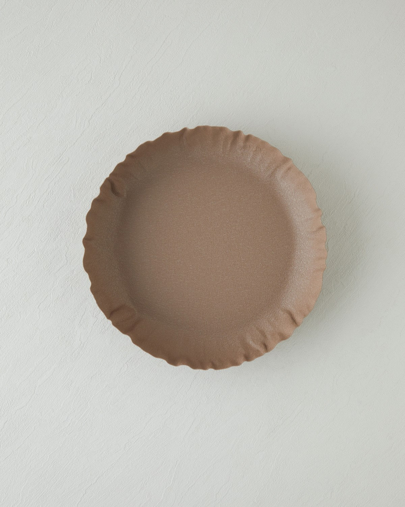 Avelia Metal Dekoratif Tepsi 30x5 cm Açık Kahverengi