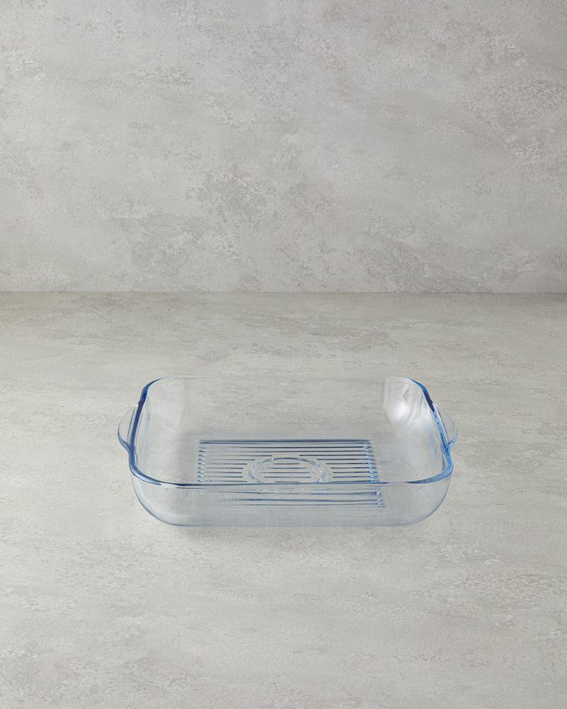 Bake&Serve Cam Kare Izgaralı Fırın Kabı 30x27 cm Şeffaf