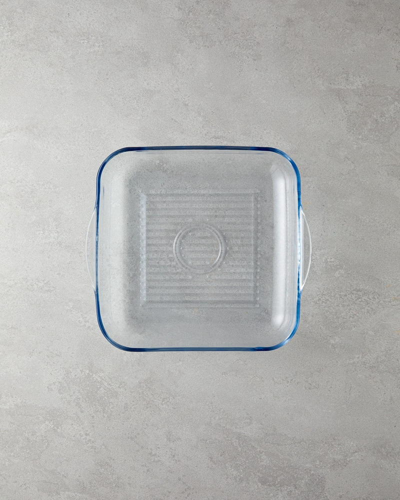 Bake&Serve Cam Kare Izgaralı Fırın Kabı 30x27 cm Şeffaf