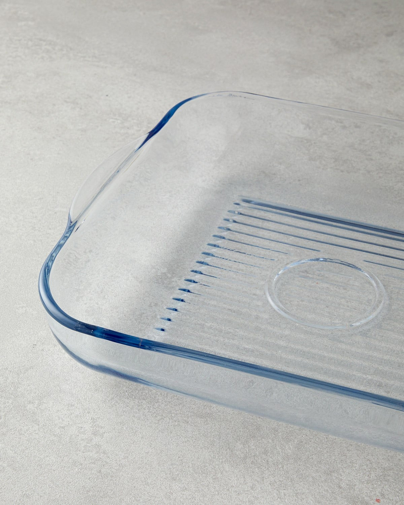 Bake&Serve Cam Kare Izgaralı Fırın Kabı 30x27 cm Şeffaf