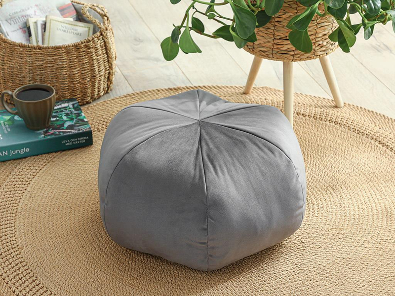 Ball Kadife Puf 60 cm Antrasit