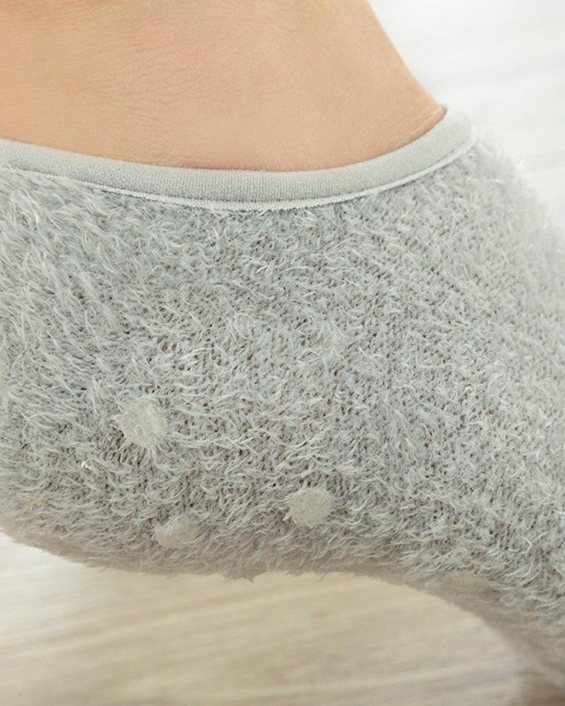 Basic Plush Kadın Pelüş Çorap - Gri