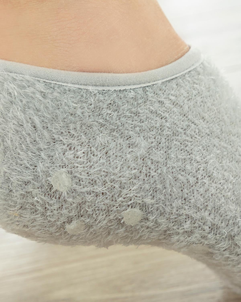 Basic Plush Kadın Pelüş Çorap - Gri