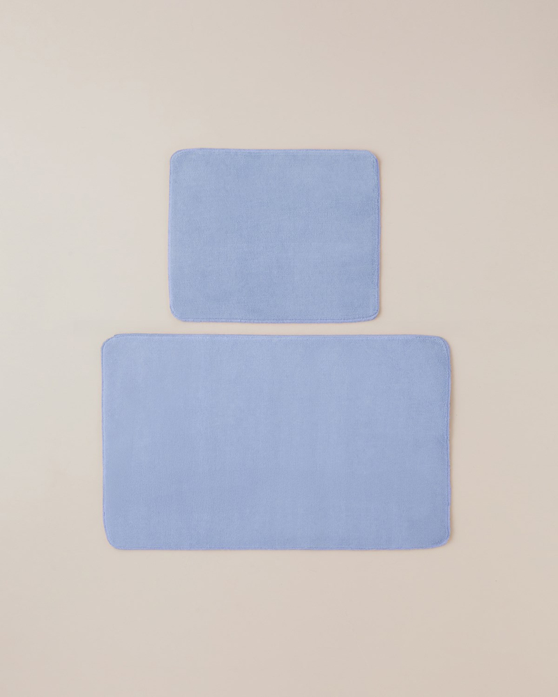 Basicline Kaydırmaz Taban Banyo Paspası Seti 60x100 cm + 50x60 cm Ortanca Lila
