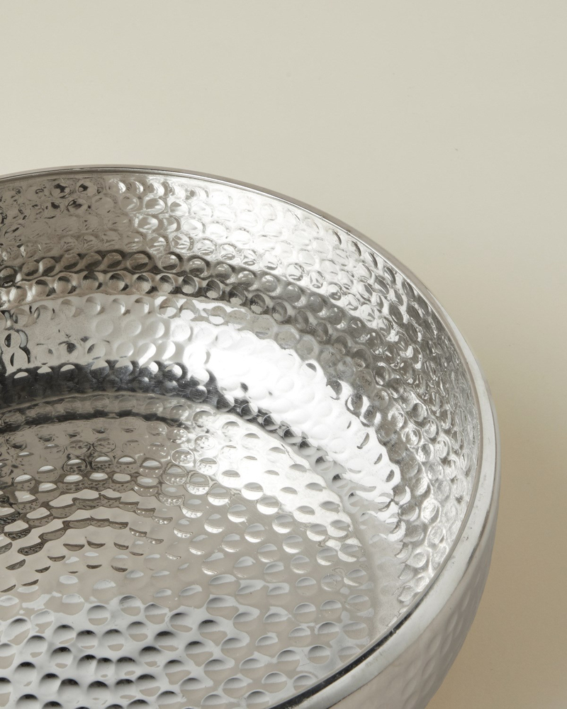 Belva Metal Dekoratif Tabak 25x9 cm Gümüş