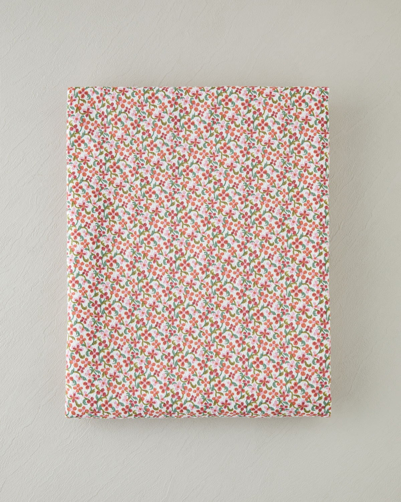 Berry Garden Baskılı Pamuklu Tek Kişilik Pike 150x220 cm Kırmızı