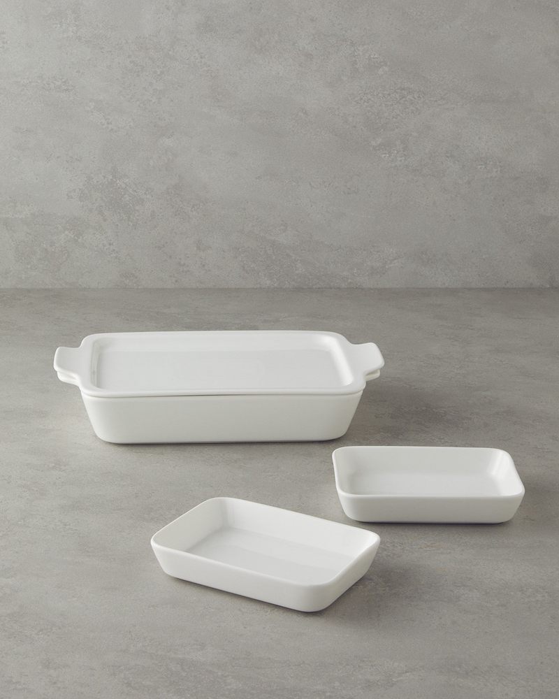 Bianca Porselen Set Fırın Kabı 34x20 cm Beyaz
