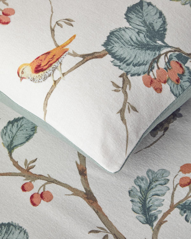 Birds Symphony Flanel Çift Kişilik Nevresim Takımı 200x220 cm Bej