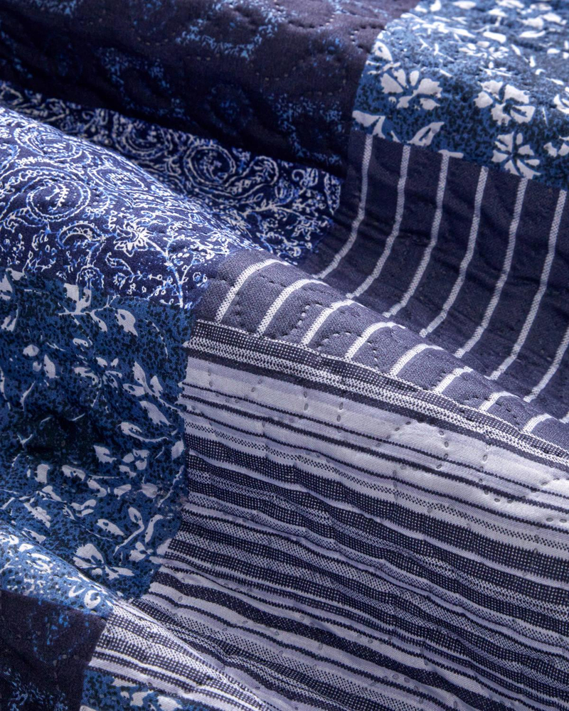 Bleublanc Patch King Size Çok Amaçlı Örtü 240x220 cm Mavi