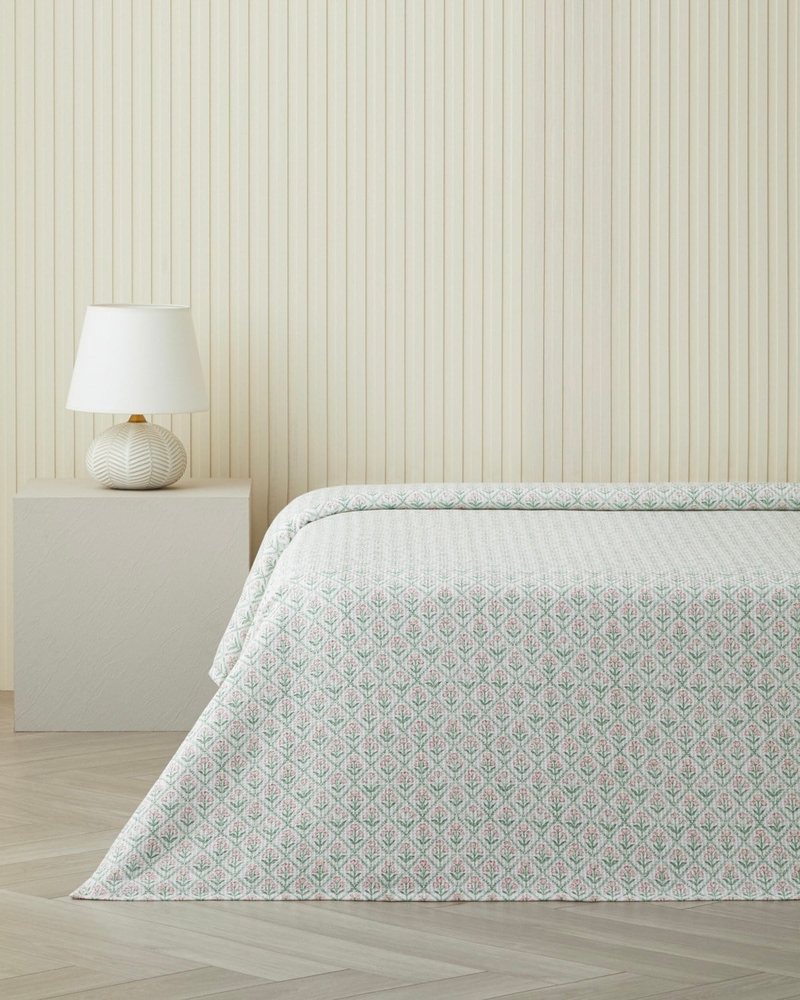 Bloom Crest Çift Kişilik Pike 200x220 cm Yeşil
