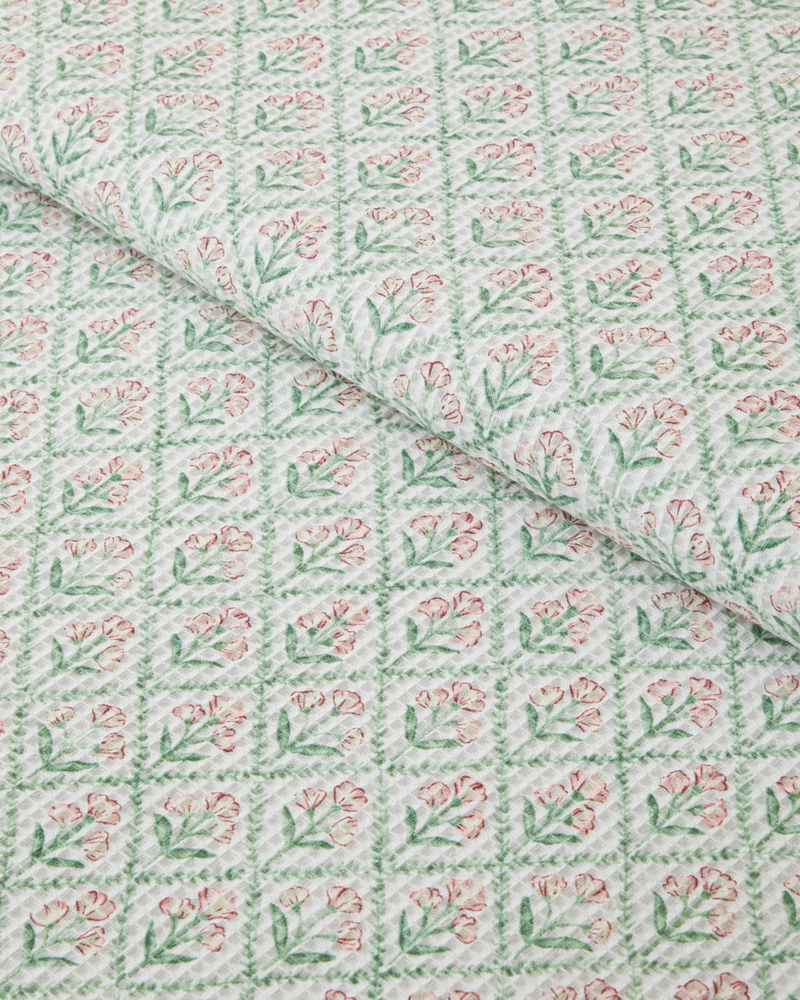 Bloom Crest Çift Kişilik Pike 200x220 cm Yeşil