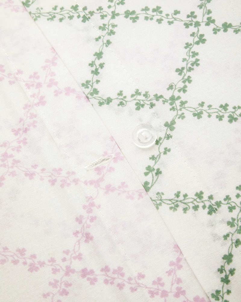 Bloom Grid Kolay Ütülenir Tek Kişilik Nevresim Takımı 160x220 cm Yeşil