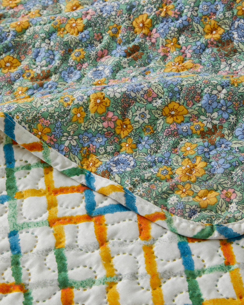 Bloom Rhombus  Tek Kişilik Çok Amaçlı Örtü 160x220 cm Yeşil