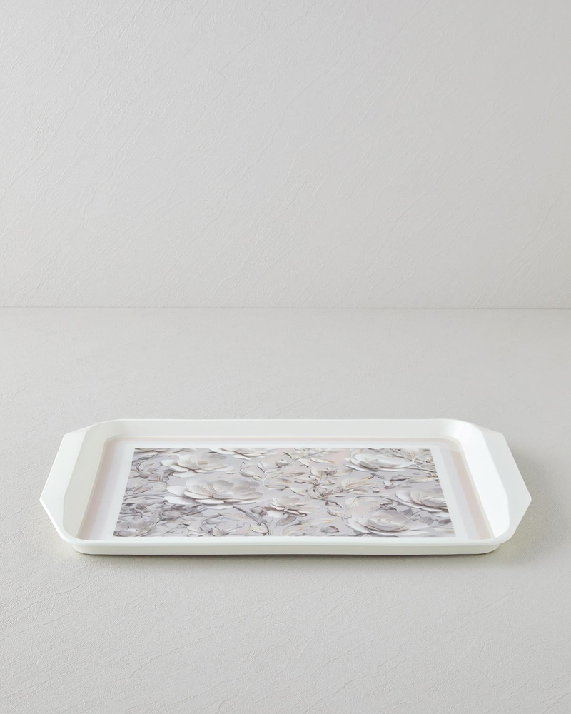 Blooming PP Kaydırmaz Tepsi 39x30 cm Krem