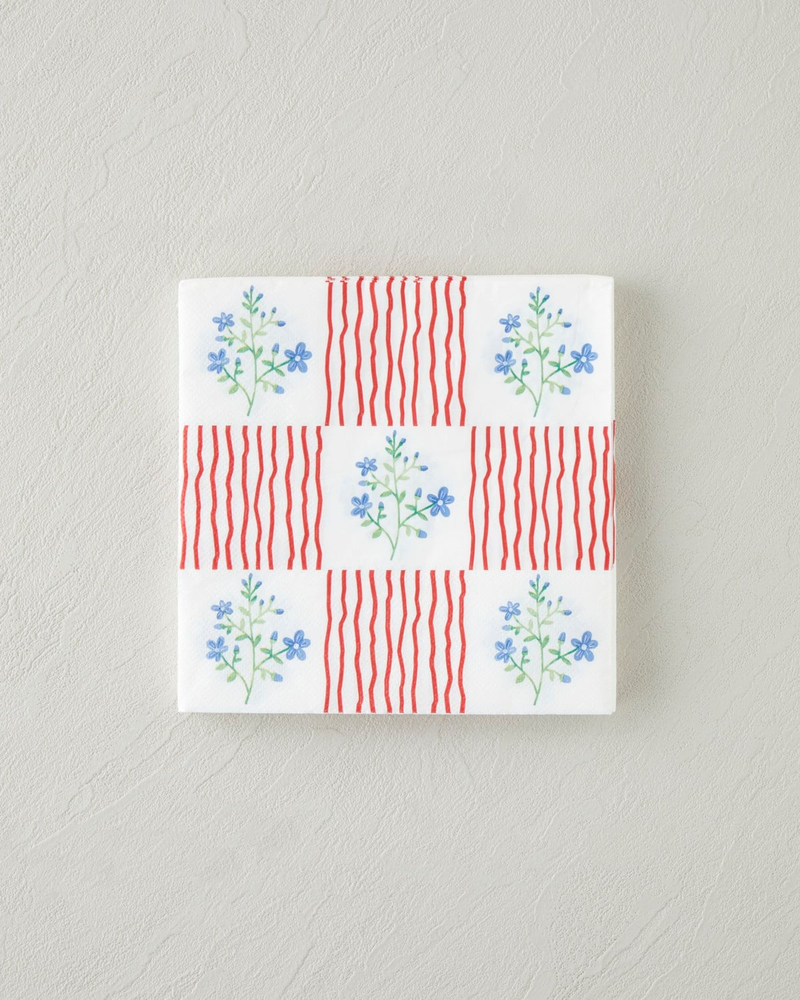 Bloomlet Kağıt 20'li Kağıt Peçete 33x33 cm Kırmızı - Mavi
