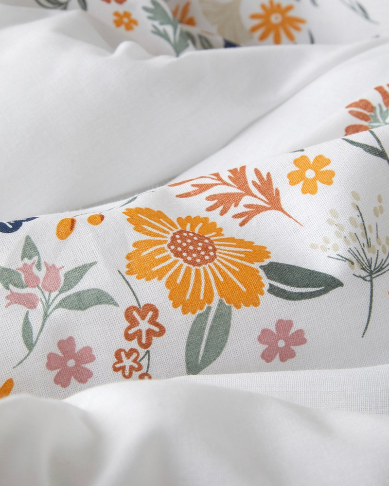 Bloomy Lines Pamuk Çift Kişilik Nevresim Takımı 200x220 cm Sarı