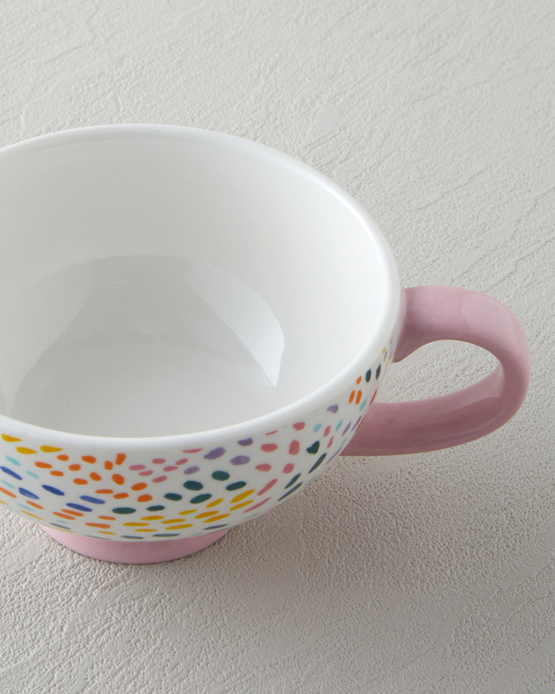 Blossom Frame New Bone China Demlik Seti 400 – 290 ml Pembe - Beyaz