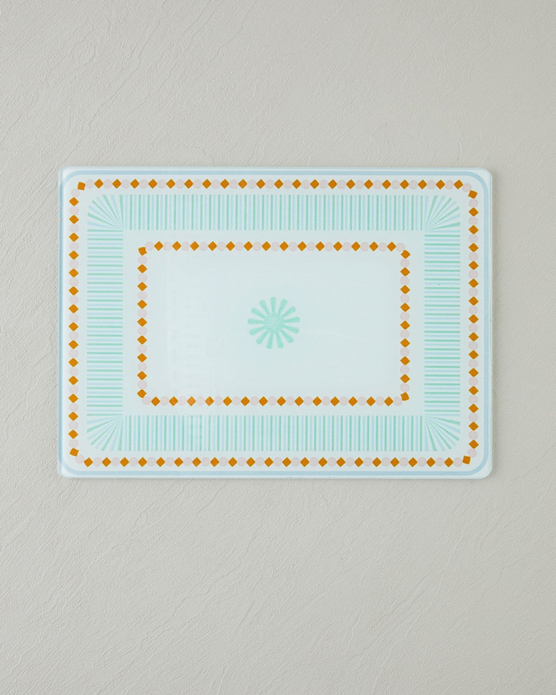 Blue Day Cam Kesme Tahtası 25x35 cm Mavi-Turuncu