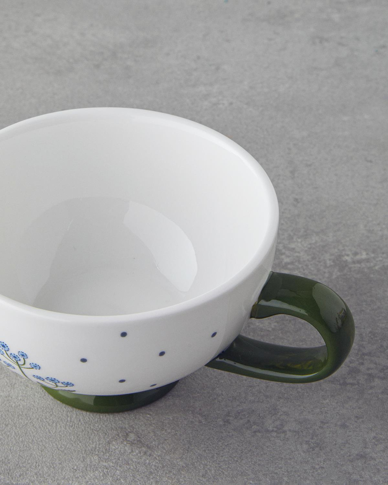 Blue Flowers New Bone China Demlik 400 ml Mavi