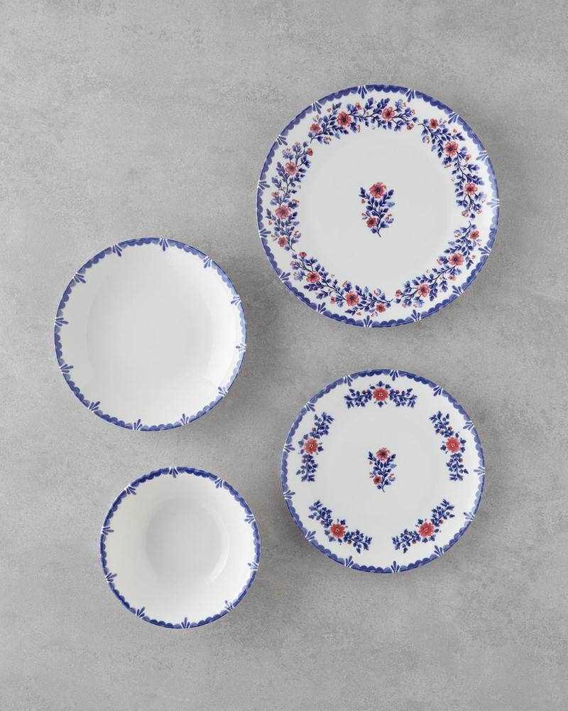Bluebell Porselen Yemek Takımı 24 Parça 6 Kişilik Mavi