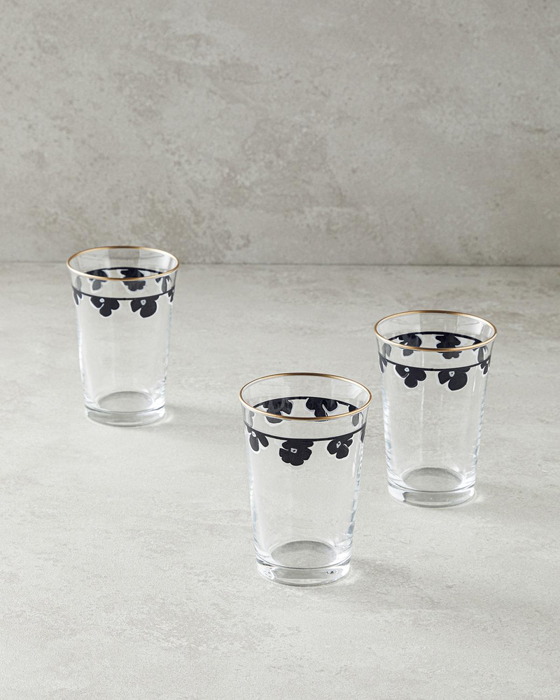 Bohemian 3'lü Cam Meşrubat Bardağı 290 Ml Siyah