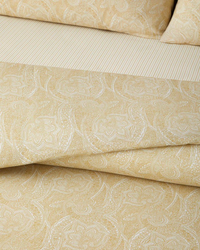 Bohemian Kolay Ütülenir Çift Kişilik Nevresim Takımı 200x220 cm Hardal