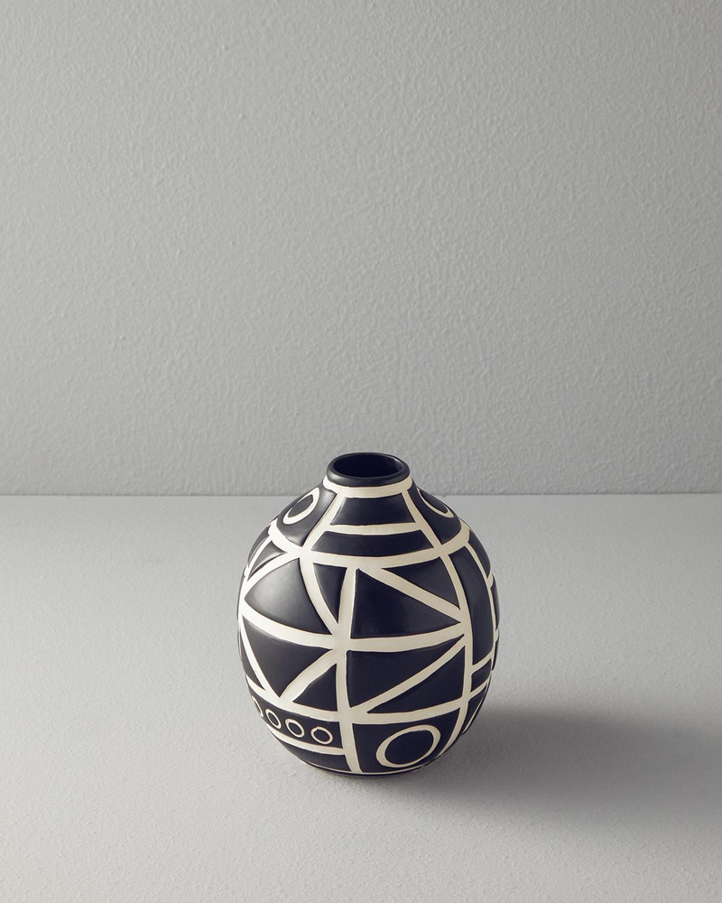 Boho Dolomite Vazo Siyah