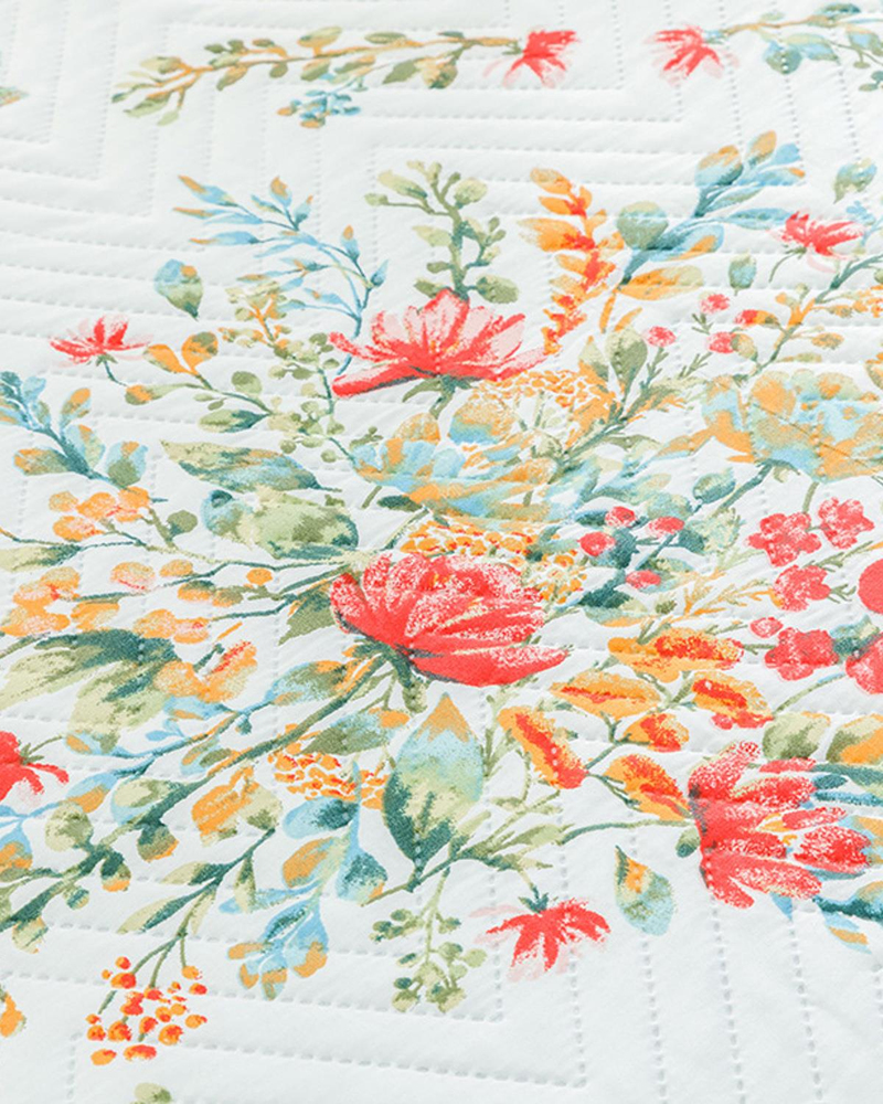 Boho Flowers Tek Kişilik Çok Amaçlı Örtü 160x220 cm Kırmızı