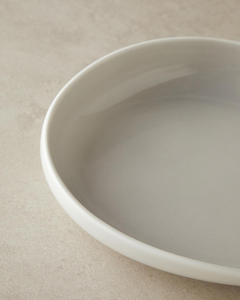 Boho New Bone China Çukur Yemek Tabağı 23 cm Gri