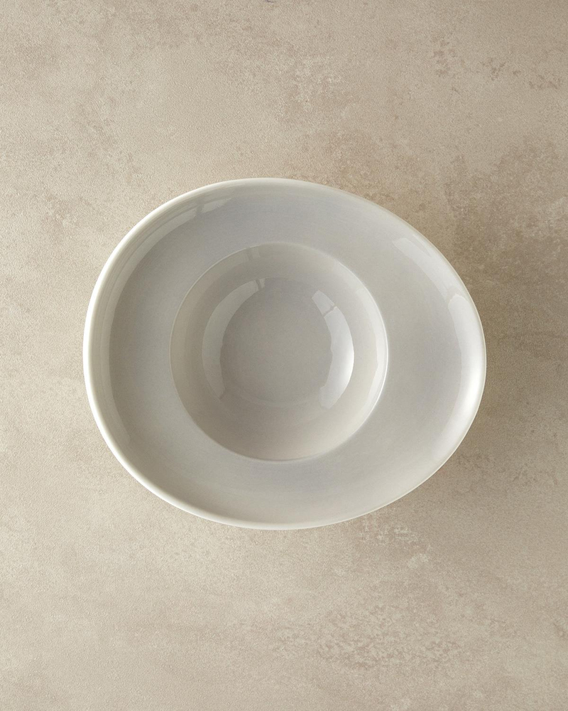 Boho New Bone China Makarna Servis Tabağı 24 cm Gri