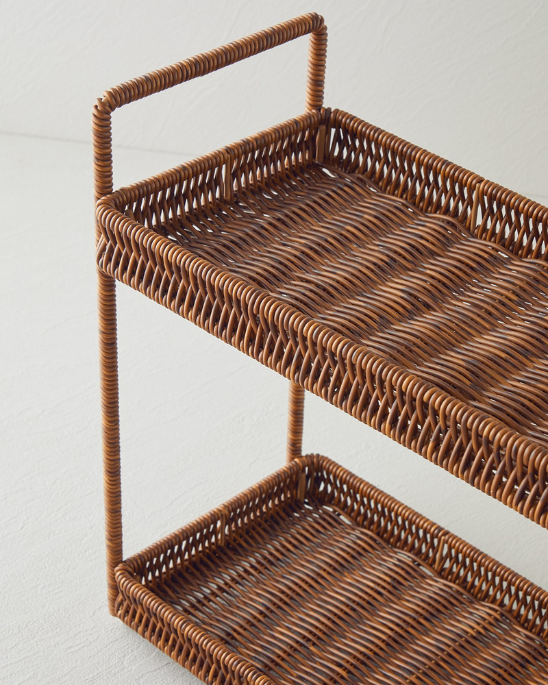 Boho Rattan Katlı Servis 32,5x18x34 cm Kahverengi