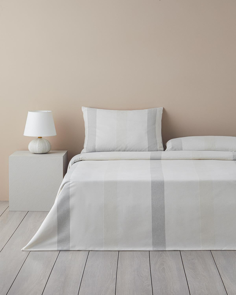 Bold Braid İpliği Boyalı Çift Kişilik Nevresim Takımı 200x220 cm Gri
