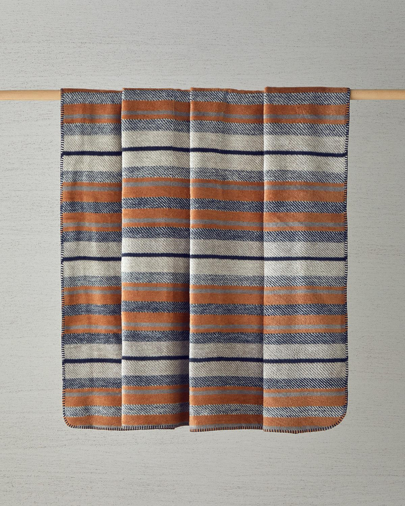 Bold Stripe Akrilik Çift Kişilik Battaniye 200x220 cm Antrasit