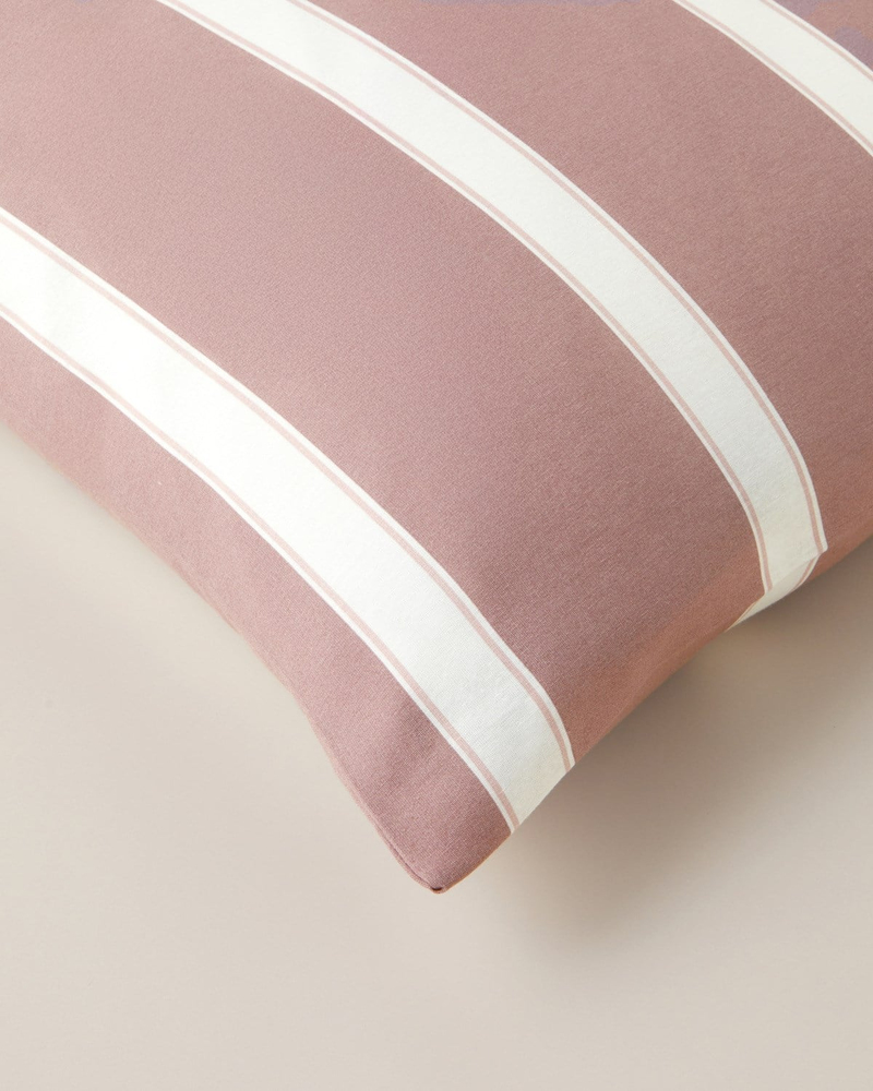 Bold Stripe Pamuklu 2'li Yastık Kılıfı 50x70 cm Açık Mürdüm-Pembe