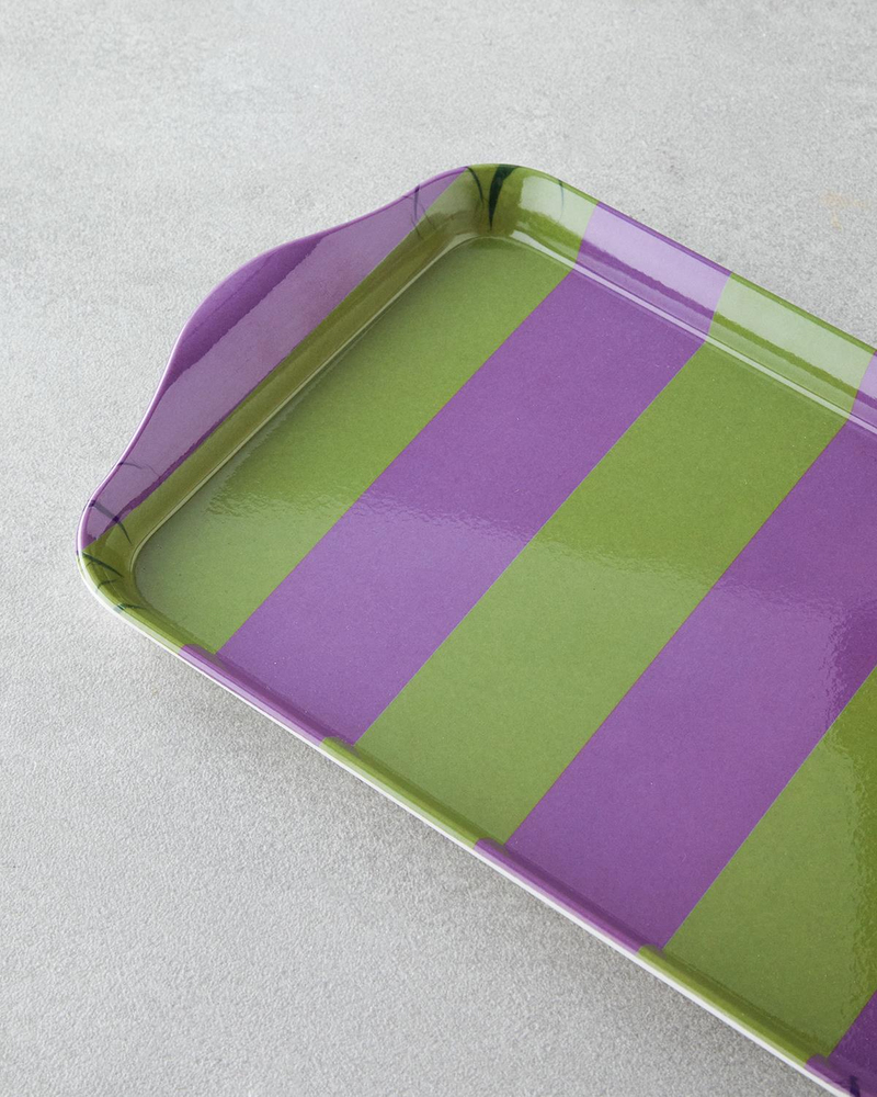 Boldband Melamin Tepsi 23x14 cm Yeşil-mor