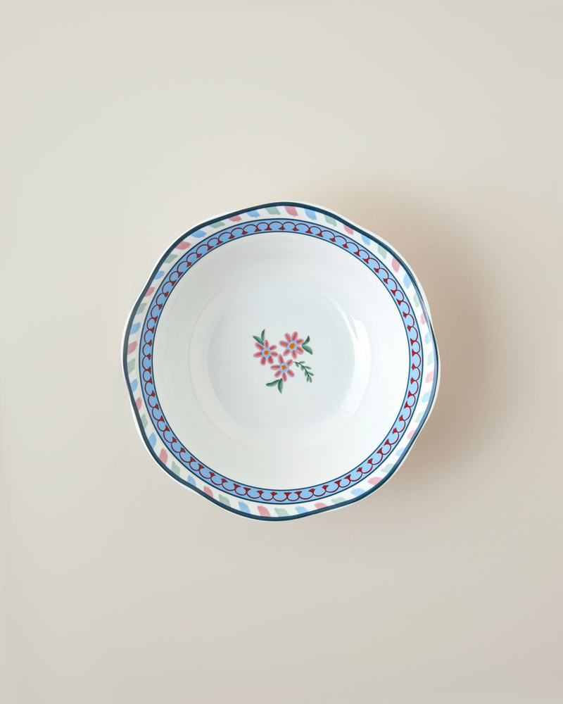 Botanical Romance New Bone Kase 15 cm Pembe - Mavi