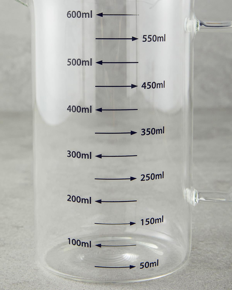 Brew Borosilikat Bambu Kapaklı French Press 600 ml Şeffaf