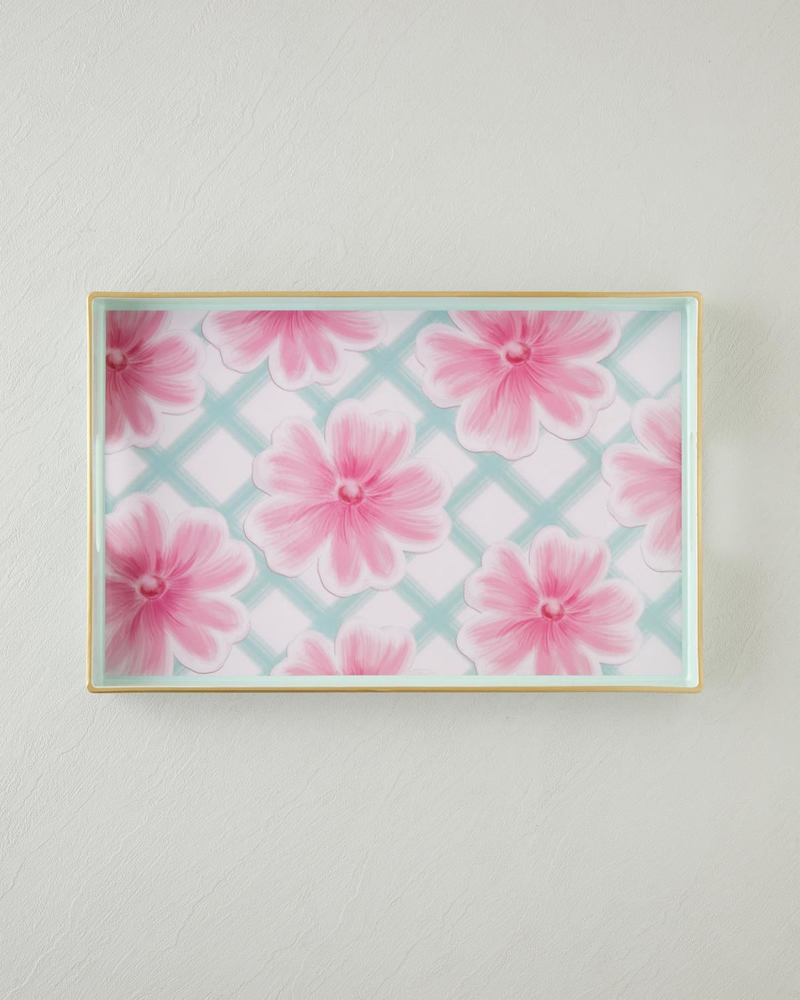 Bright Floral PP Tepsi 40x26 cm Renkli