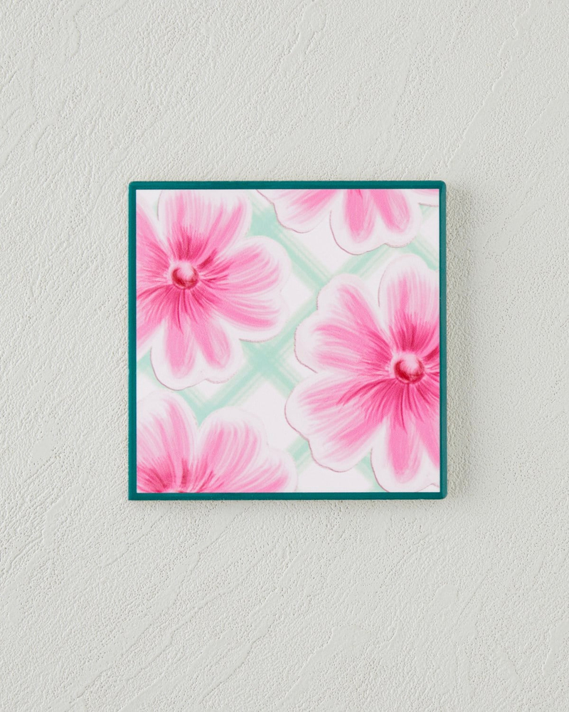 Bright Floral Seramik Bardak Altlığı 11x11 cm Pembe