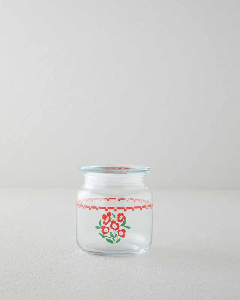 Bright Parade Cam Kavanoz 500 ml Kırmızı - Beyaz