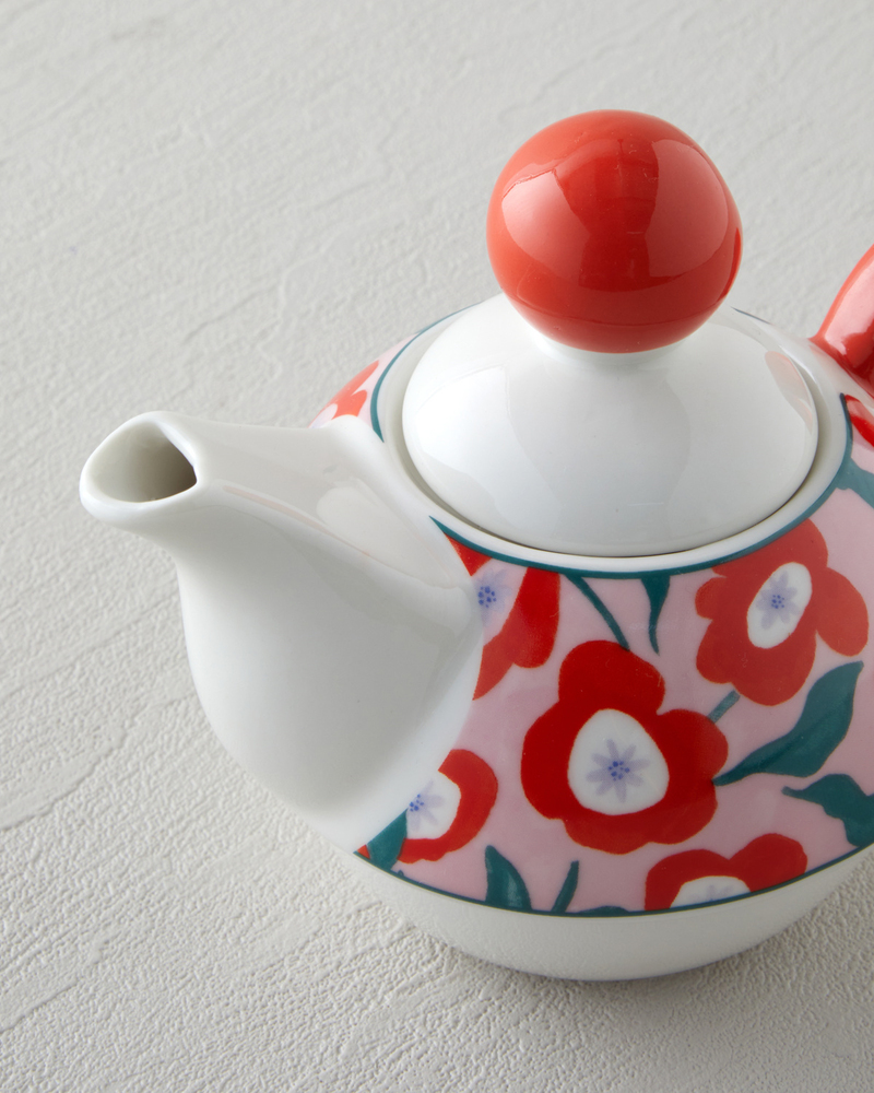 Bright Parade New Bone China Demlik Seti 400 – 290 ml Kırmızı