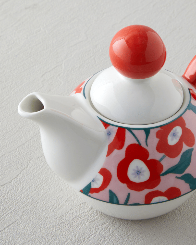 Bright Parade New Bone China Demlik Seti 400 – 290 ml Kırmızı