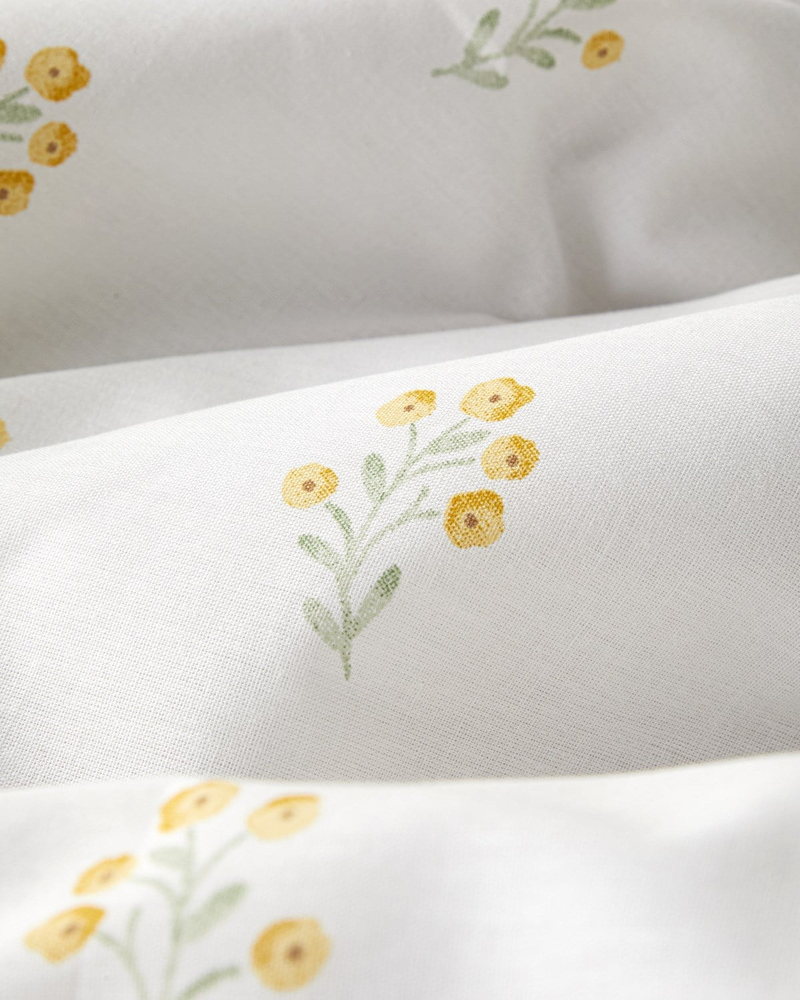 Butter Bloom Pamuklu Çift Kişilik Nevresim Seti 200x220 cm Hardal