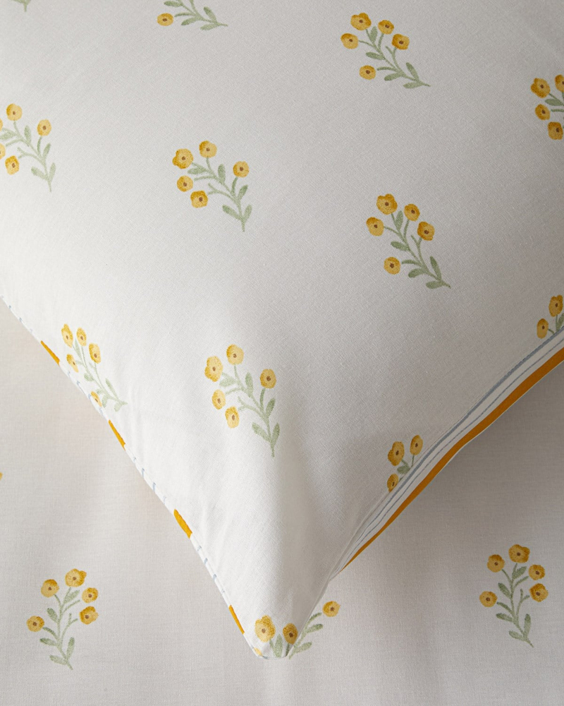 Butter Bloom Pamuklu Çift Kişilik Nevresim Seti 200x220 cm Hardal