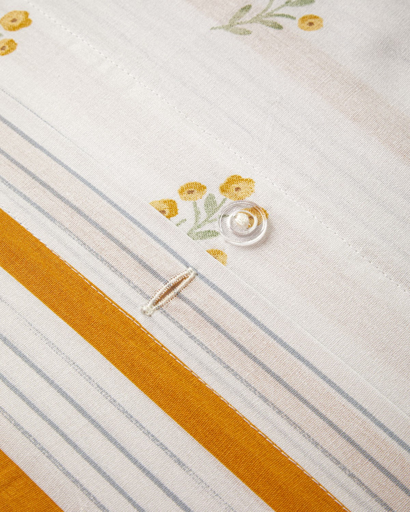 Butter Bloom Pamuklu Tek Kişilik Nevresim Seti 160x220 cm Hardal